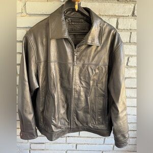 Leather Bomber Jacket. Lamb Skin. Black. NWOT. XXL.